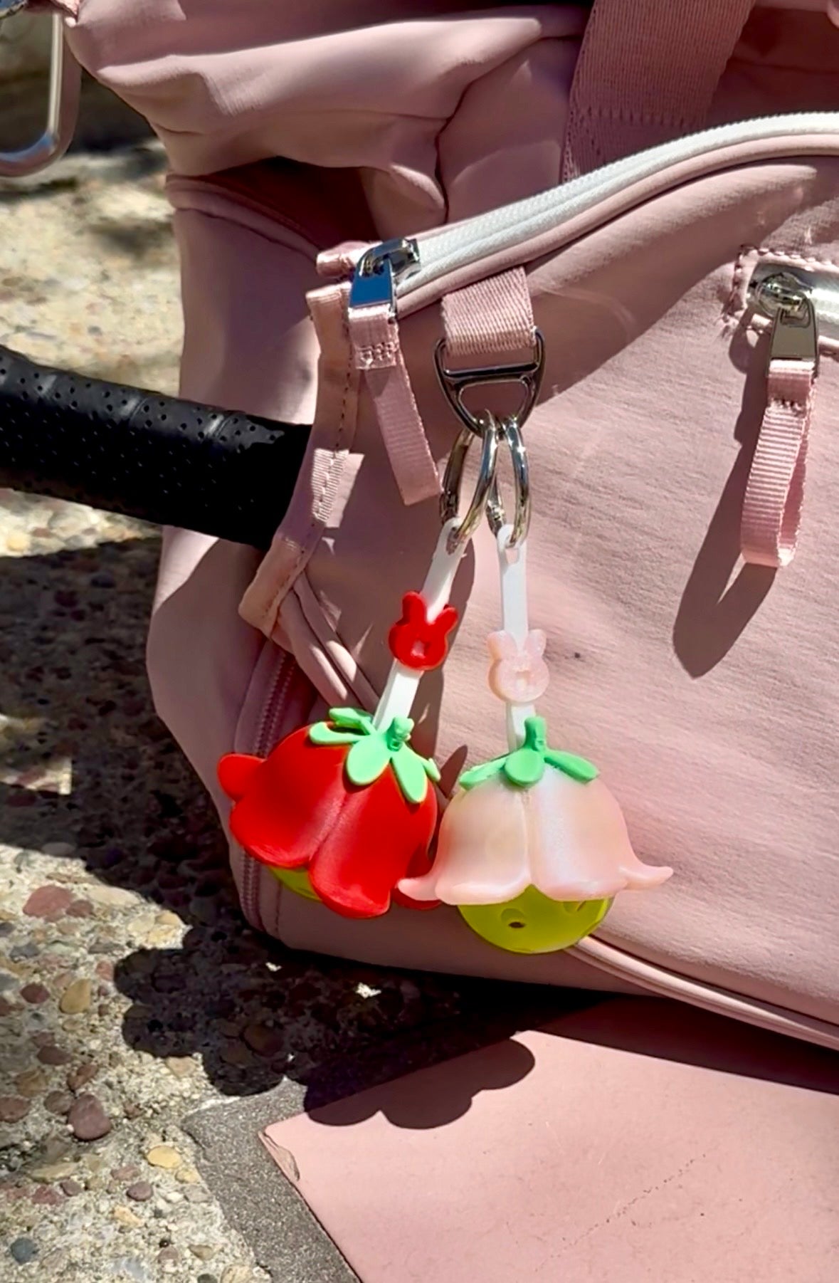 Tulip Flower | Mini Ball Holder Bag Charm with Ball | Ball Besties