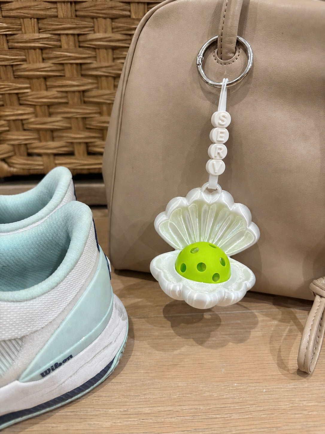 Pearl Ball Bestie | Tennis & Pickleball Practice Ball Holder Bag Charm