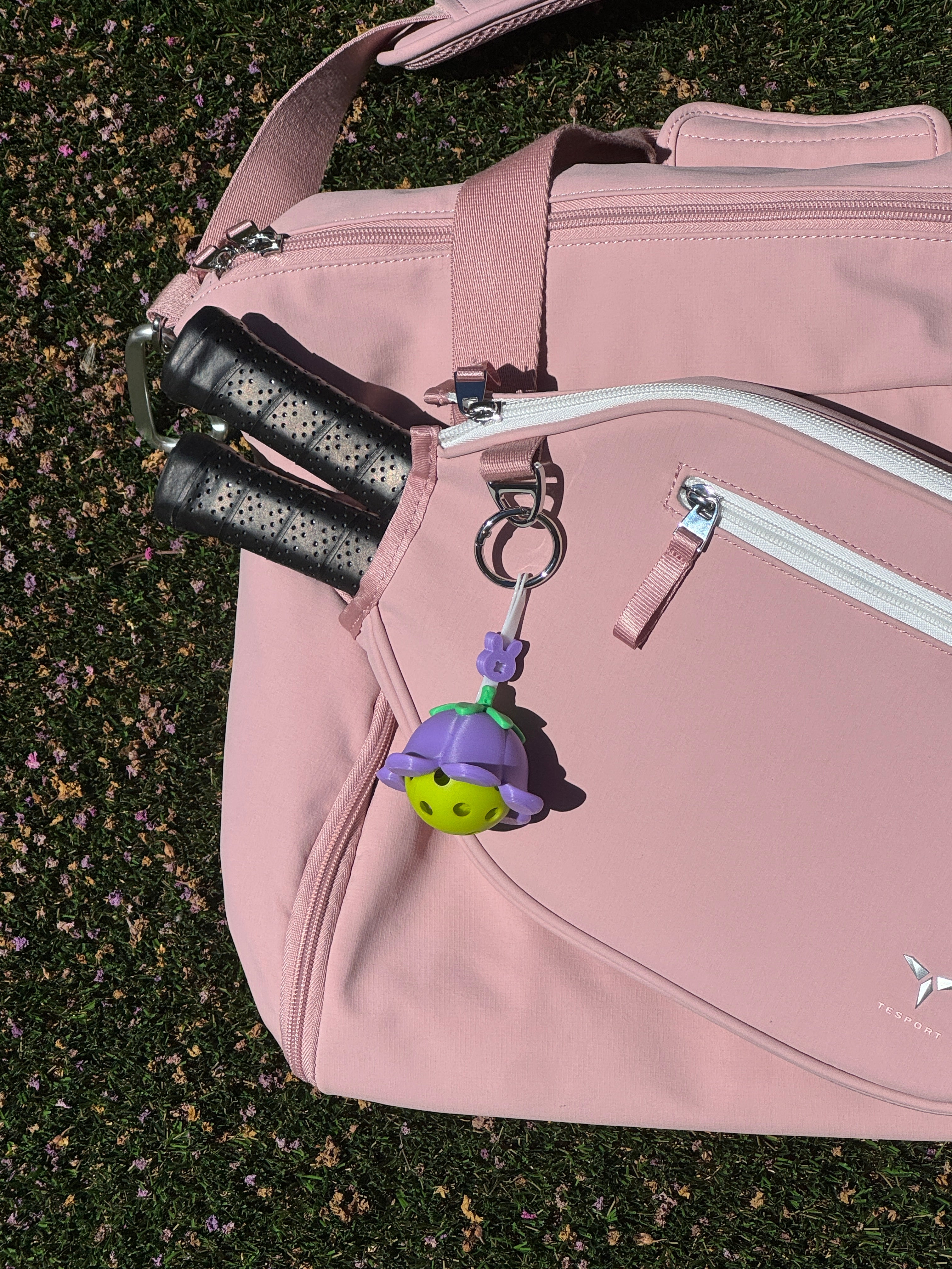 Tulip Flower | Mini Ball Holder Bag Charm with Ball | Ball Besties