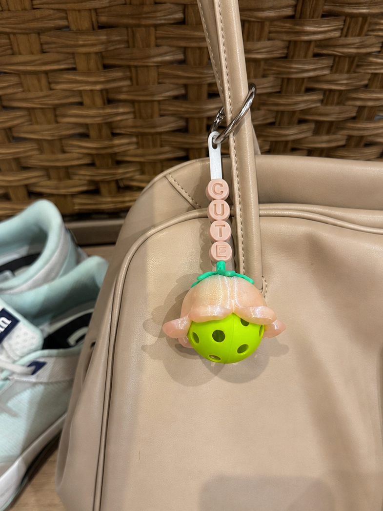 Tulip Flower Ball Bestie | Tennis & Pickleball Practice Ball Holder Bag Charm
