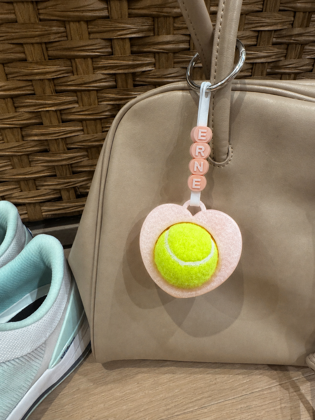 Love Ball Bestie | Tennis & Pickleball Practice Ball Holder Bag Charm