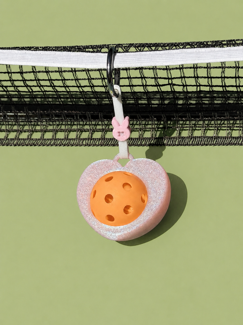 Love Ball Bestie | Tennis & Pickleball Practice Ball Holder Bag Charm